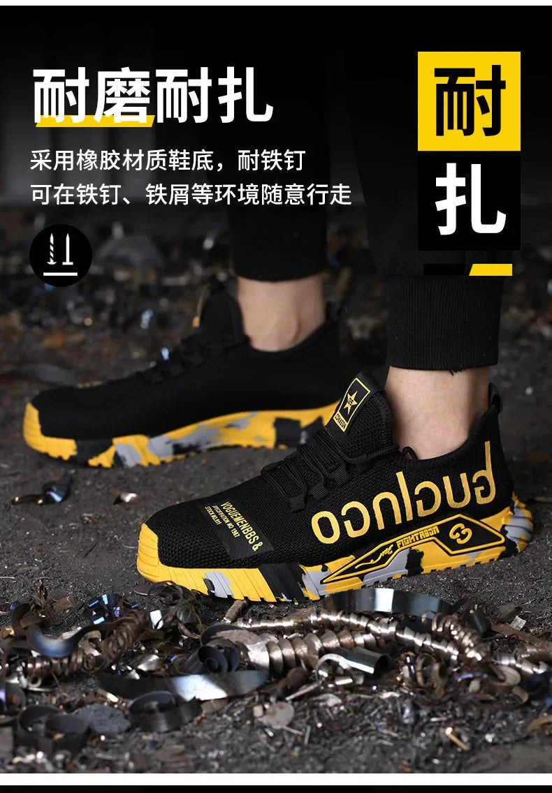 Ankle Boots Safety Shoes with Steel Toe Cap Work Sneakers Men Women Work Shoes Puncture-Proof Work Safety Boots Safety Footwear.