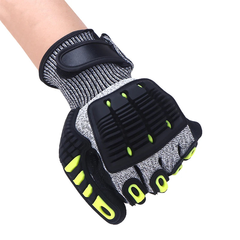 Safety Anti Vibration Safety Work Gloves Wear-resistant And Cut-resistant Mechanics Protective Work Gloves