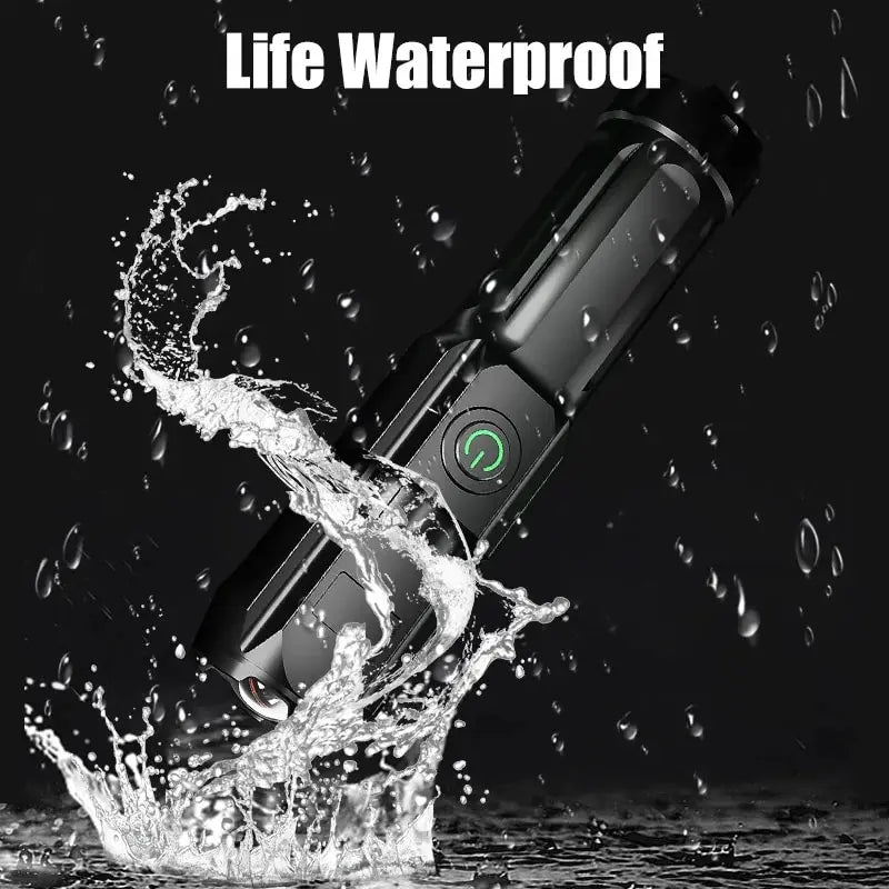 LED Flashlight Strong Light Rechargeable Waterproof Multi Functional Light For Outdoor Camping Fishing Work Lighting Flashlight