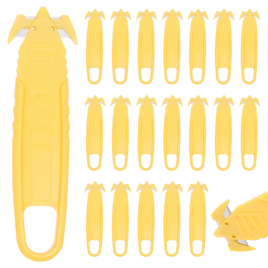20/10 Pcs Film Safety Cutter Efficient Safety Box Cutters Multi-functional Package Opener Tools Tape Splitter for Shrink Wrap