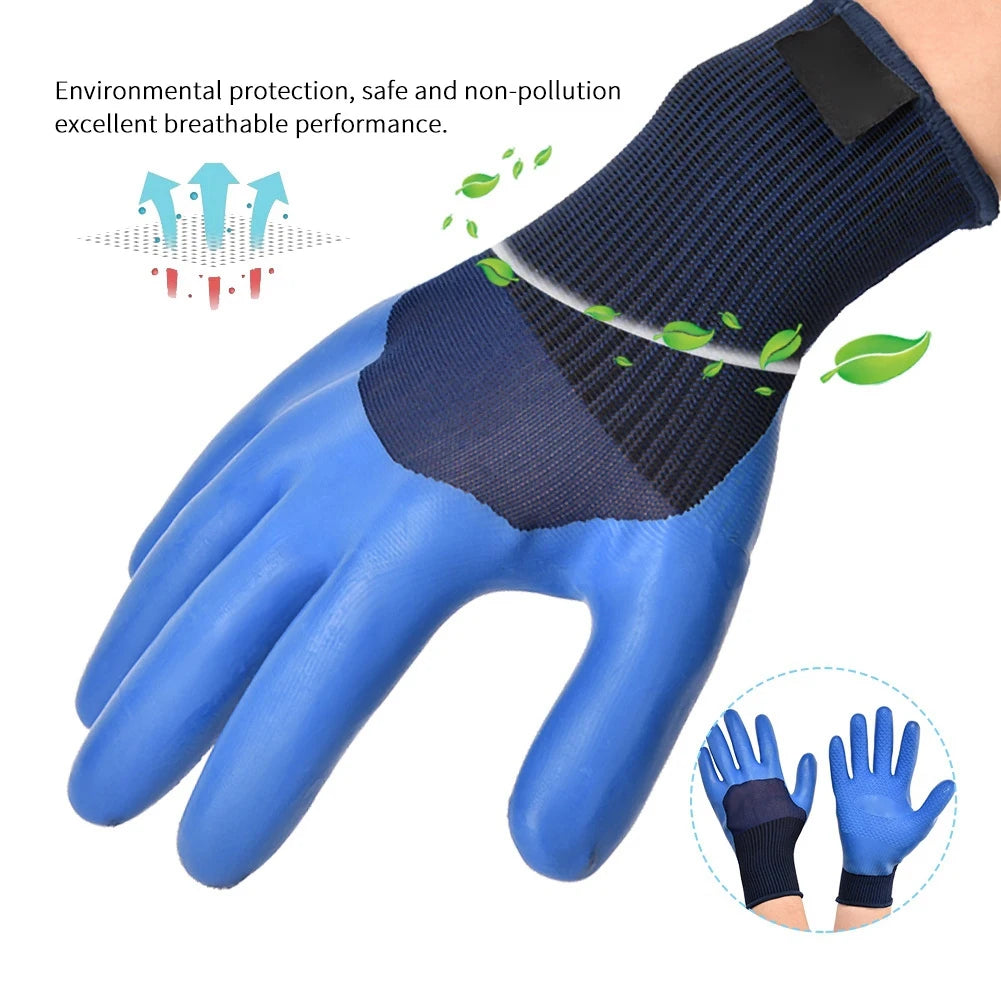 Labor  Gloves Anti slip Latex Labor  Work Gloves Wear Resistance Waterproof Safety Gloves Latex Work Waterproof Safety Gloves