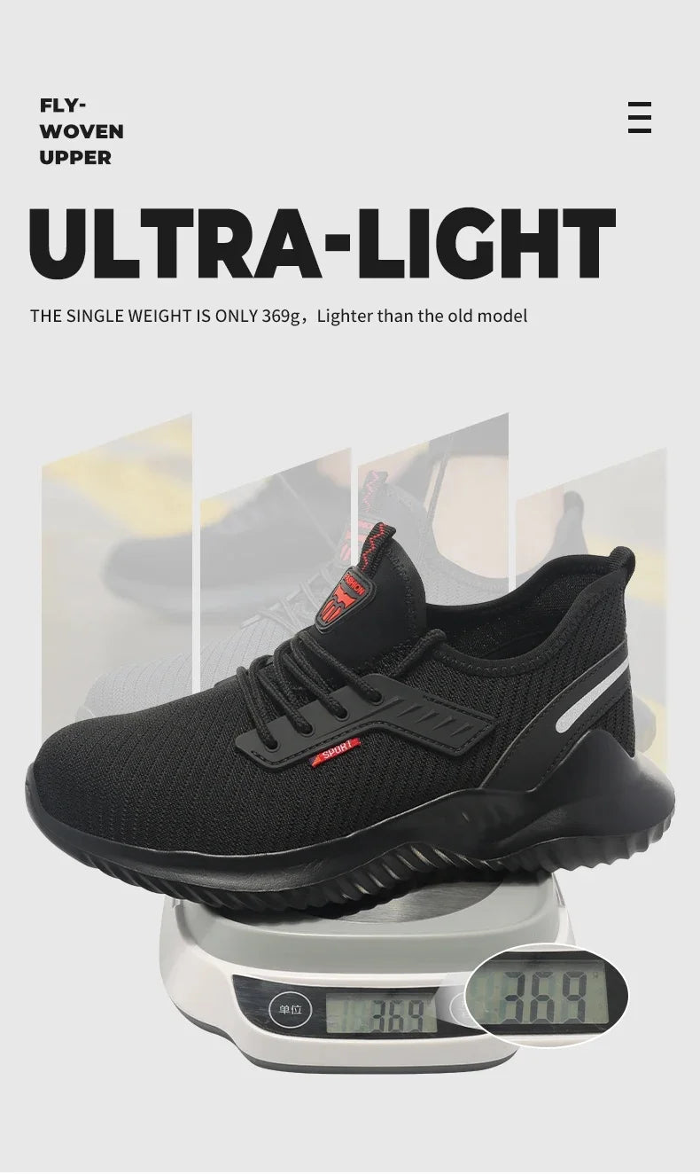 Men's Steel Toe Safety Boots Anti Smashing Work Shoes Safety Shoes Men's Work Anti Smashing Anti Slip Protection Safety Shoes