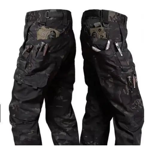 Men's Tactical Workwear Casual Pant Men Waterproof Cargo Pants Multi-pocket Wear-Resistant Outdoor Hiking Training Trousers