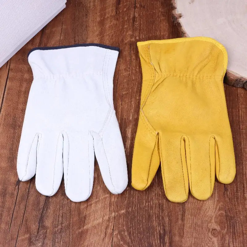 Work Gloves Sheepskin Leather Workers Work Welding Safety Protection Garden Sports Motorcycle Driver Wear-resistant Gloves