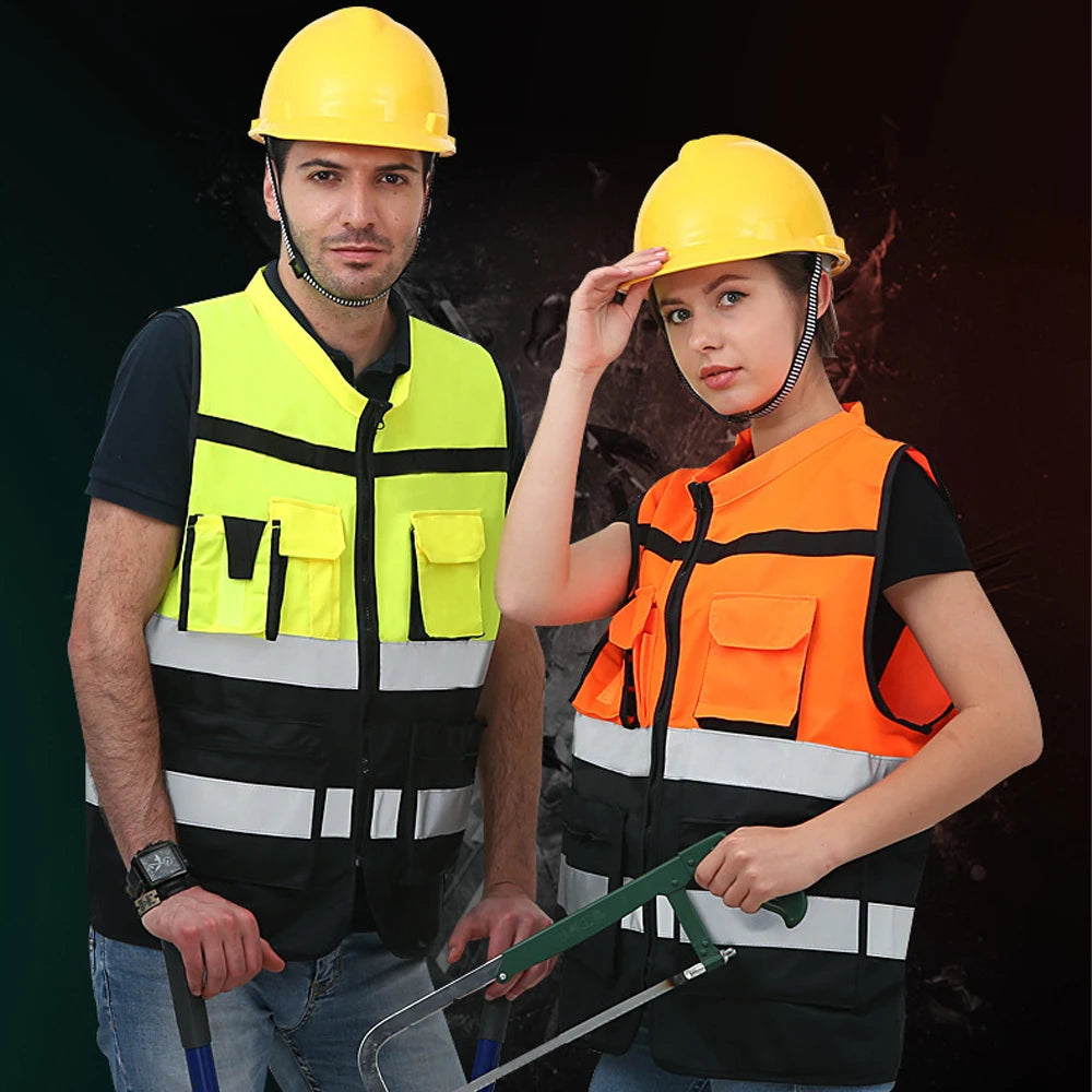 Safety Vest Custom LOGO TEXT High Visibility Working Clothes Construction Work Uniform Engineer Safety Vest