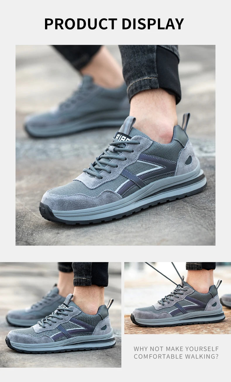 Safety Boots Working Shoes For Men Steel Toe Lightweight Footwear Security