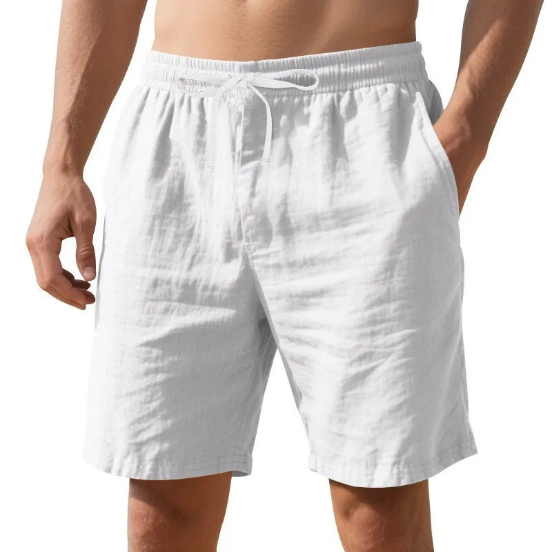 Summer Fashion Loose White Cargo Shorts Men's Handsome Streetwear Beachwear Solid Color with Pockets Shorts Workout Pants 2024