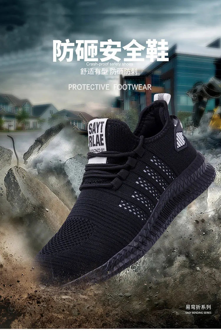 Safety Shoes New Steel-Toed Safety Shoes For Men And Women In Summer  Breathable Lightweight Smash-Proof And Puncture-Proof