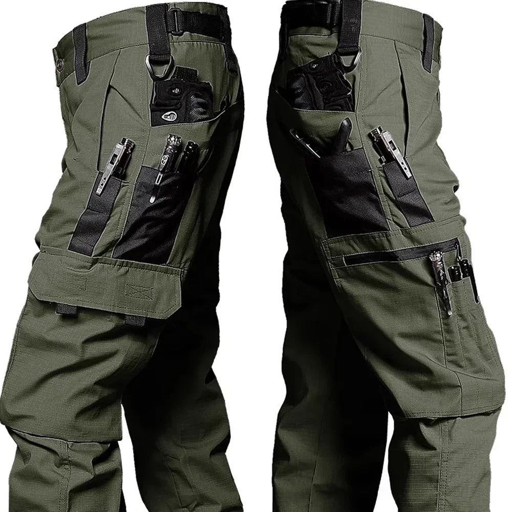 Men's Tactical Workwear Casual Pant Men Waterproof Cargo Pants Multi-pocket Wear-Resistant Outdoor Hiking Training Trousers