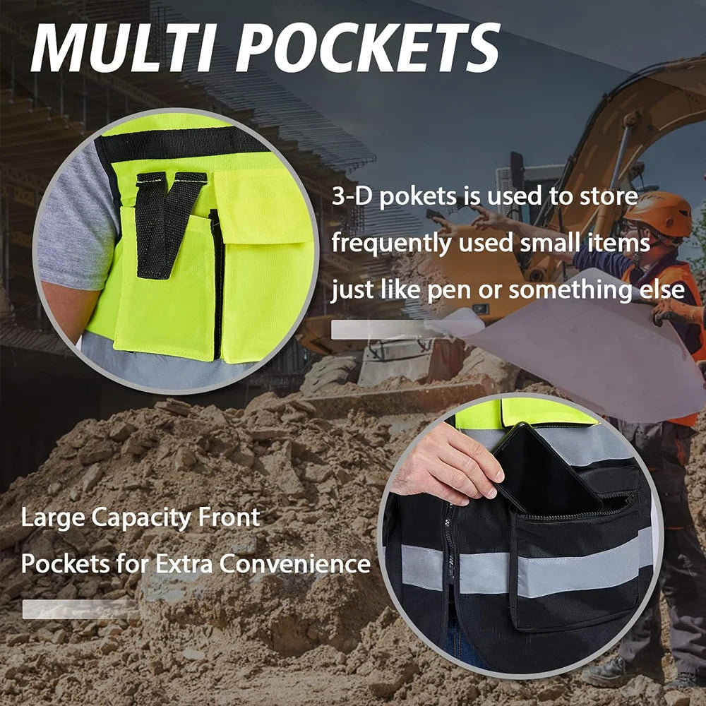 Safety Vest Custom LOGO TEXT High Visibility Working Clothes Construction Work Uniform Engineer Safety Vest
