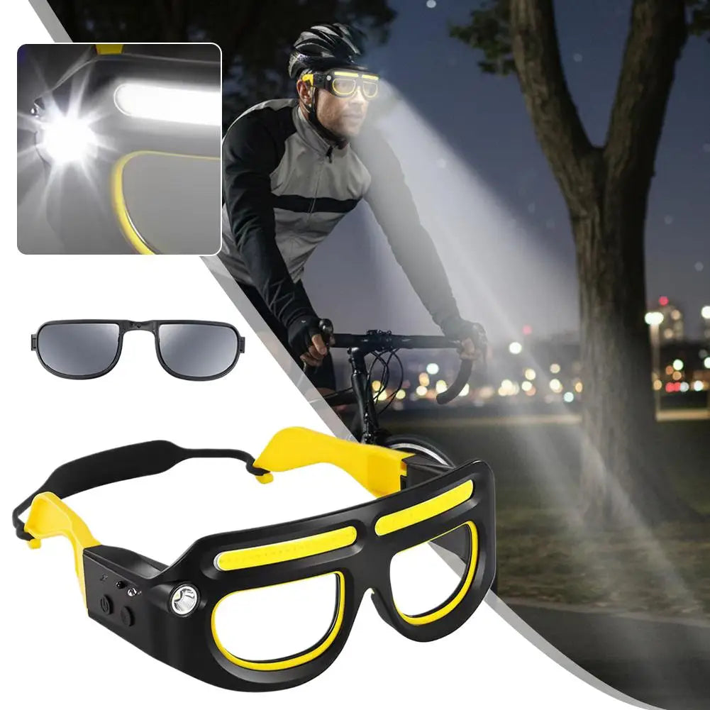 Headlamp With 2 Lens,Rechargeable LED Safety Glasses Headlights ,Detachable Sunglasses,Headlamp For Working,Riding,Night Fishing
