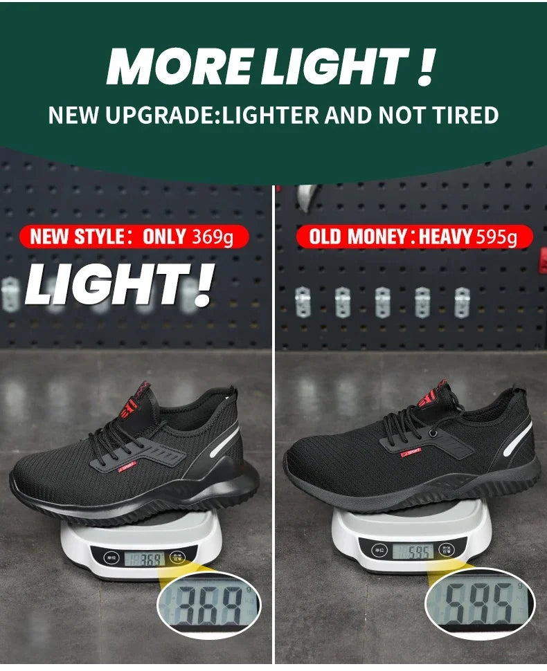 Men's Steel Toe Safety Boots Anti Smashing Work Shoes Safety Shoes Men's Work Anti Smashing Anti Slip Protection Safety Shoes