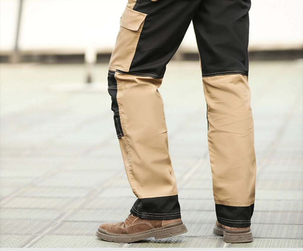 Cotton Working Pants Men Workwear Multi Pockets Cargo Pants Work Trousers Men with Knee Pads Workers Electrician Pants