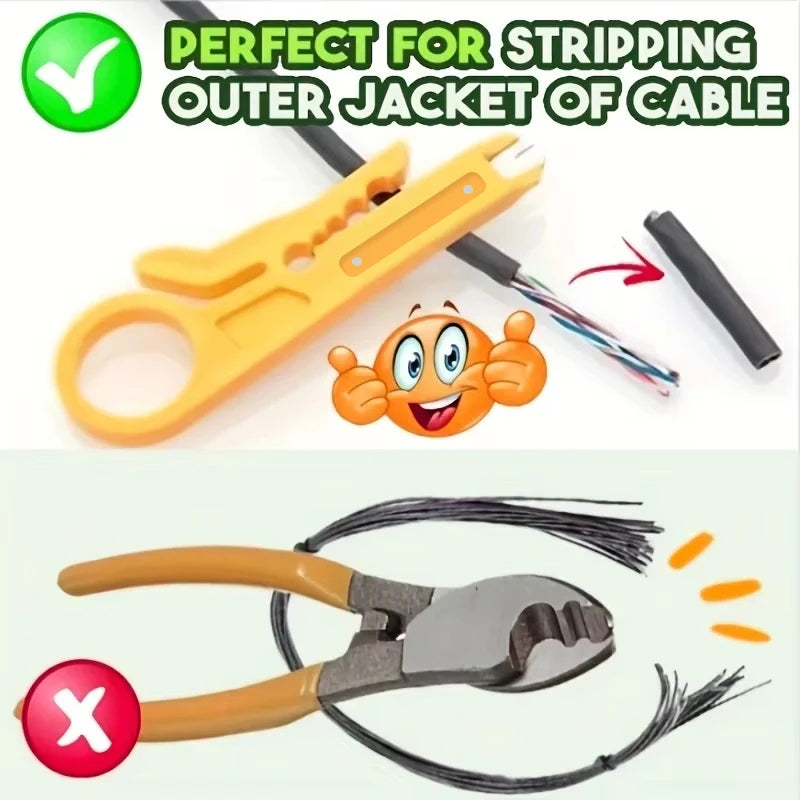 2PC Wire Stripper Knife Crimper Pliers Crimping Tool Cable Stripping Wire Cutter Multi Tools Cut Line Multifunctional Hand Tools