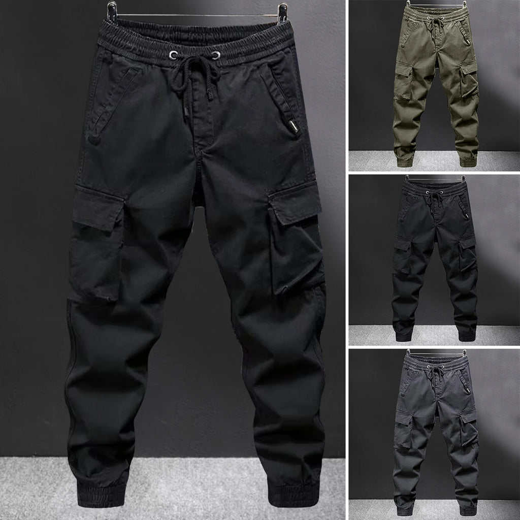 Cargo Pants for Mens Elastic Casual Trousers Zipper Multi Pocket Joggers Male Trousers Work Pants Jogging Pants