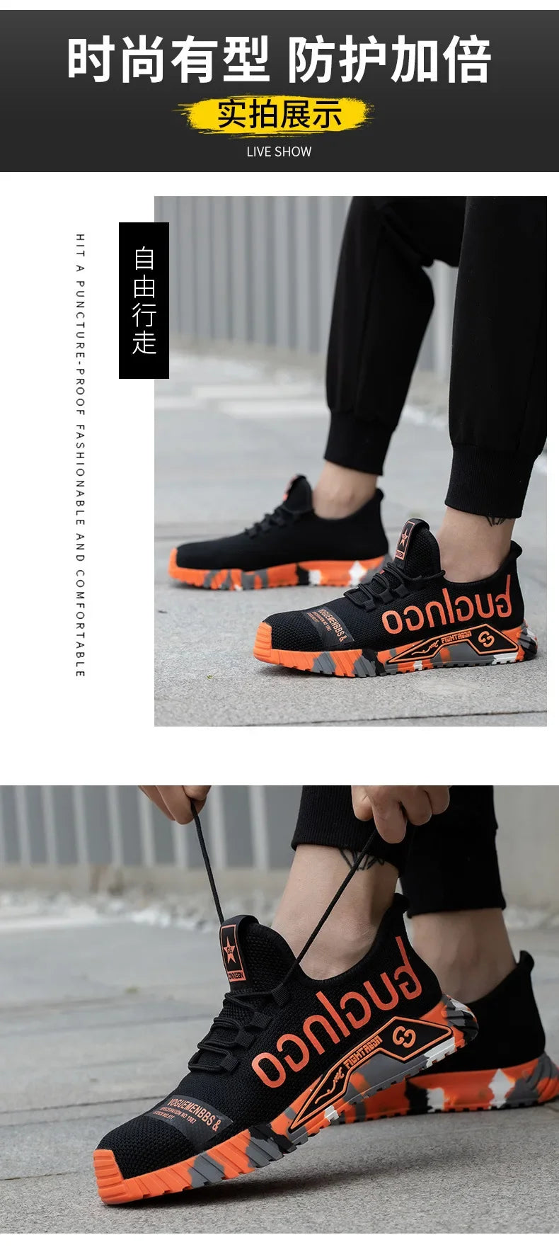 Ankle Boots Safety Shoes with Steel Toe Cap Work Sneakers Men Women Work Shoes Puncture-Proof Work Safety Boots Safety Footwear.