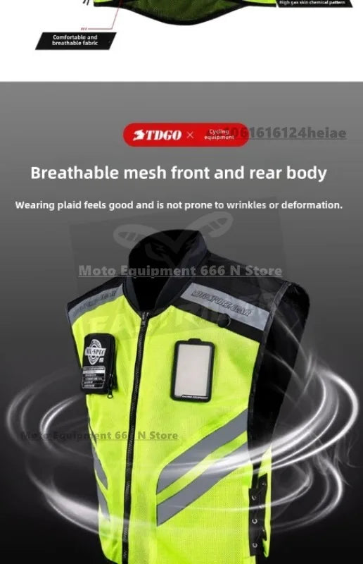 Motorcycle Safety Riding Suit Reflective Vest Motorcycle Cooling Vest Motorcycle Travel Night Fluorescent Breathable Biker Vest