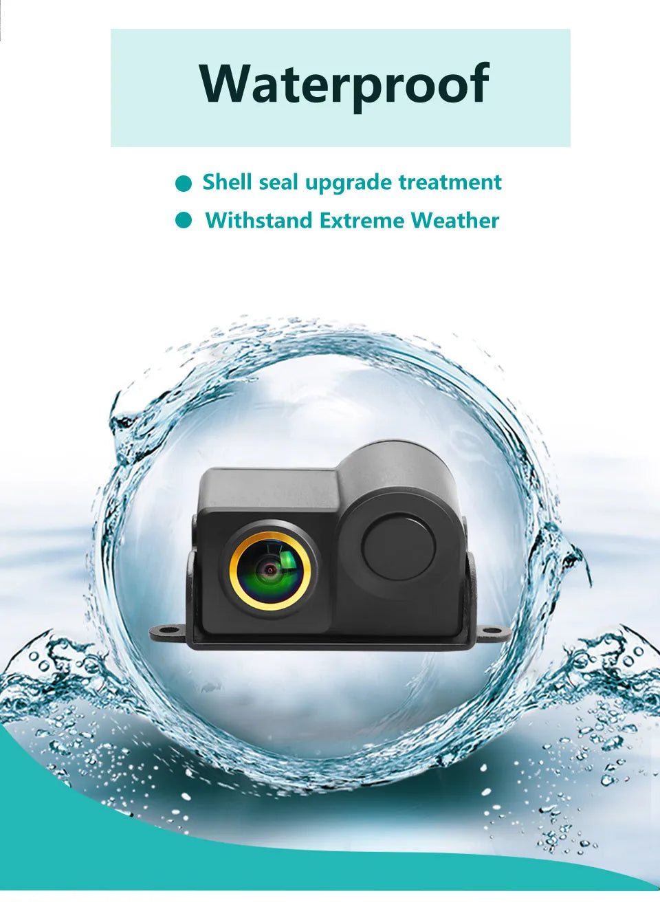 QMKJ HD 1080P Golden Lens Car Radar and Rear View Camera Rear Radar Sensor Early Warning Detector Car Rearview Vehicle Camera