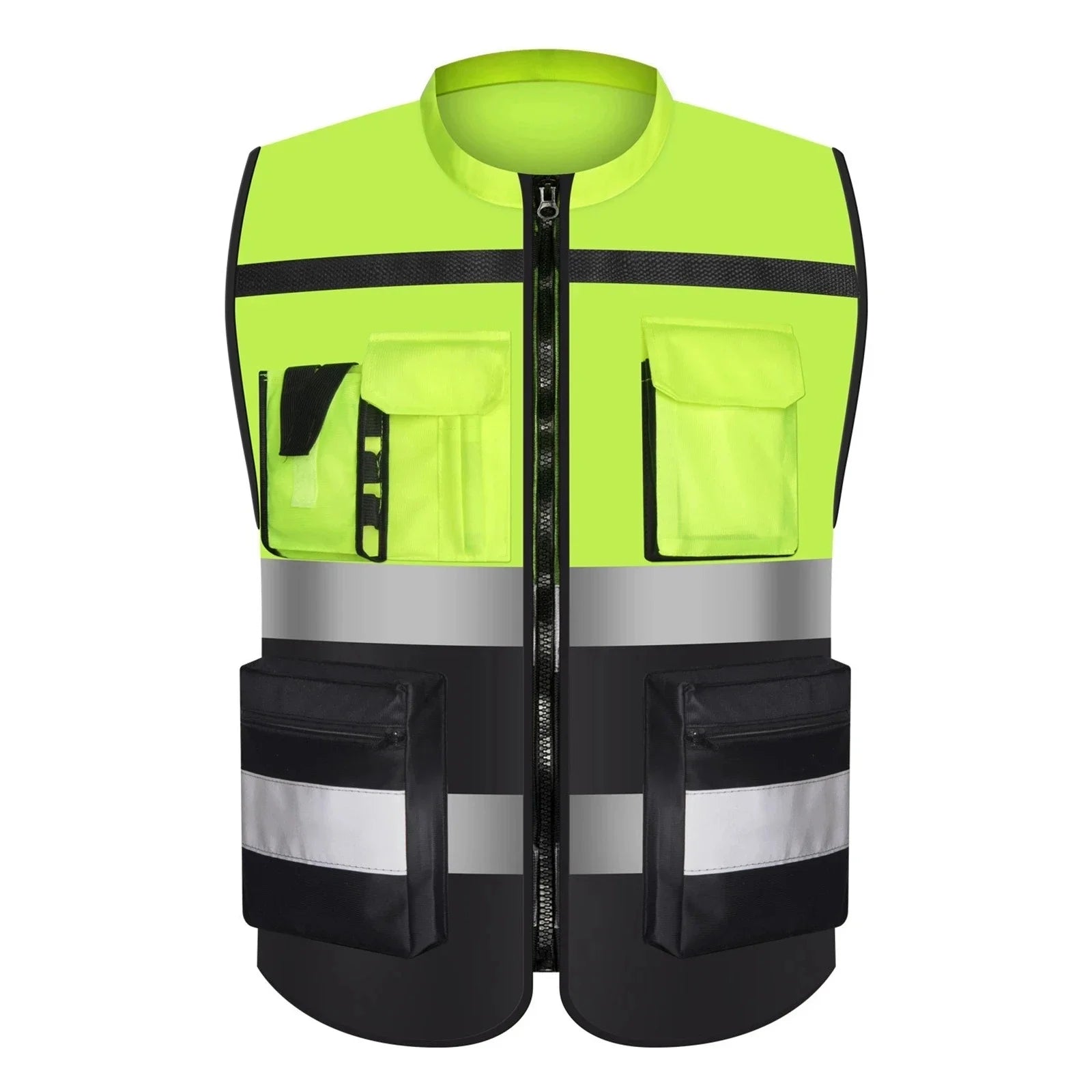 Custom Logo Safety Vest Hi Vis Vest Multi Pocket Construction Workwera ANSI Class 2 Standard Safety Volunteer Uniform