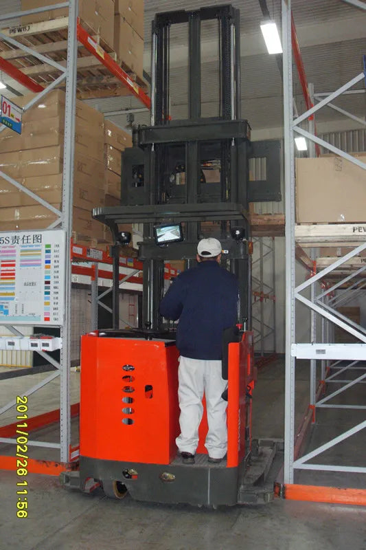 Narrow Aisle Forklift  Electric 3 Way Pallet Stacker 1ton 1.5 Ton VNA Forklift with AGV System Optional Lithium Battery