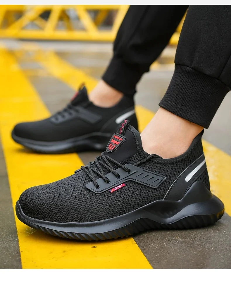 Men's Steel Toe Safety Boots Anti Smashing Work Shoes Safety Shoes Men's Work Anti Smashing Anti Slip Protection Safety Shoes