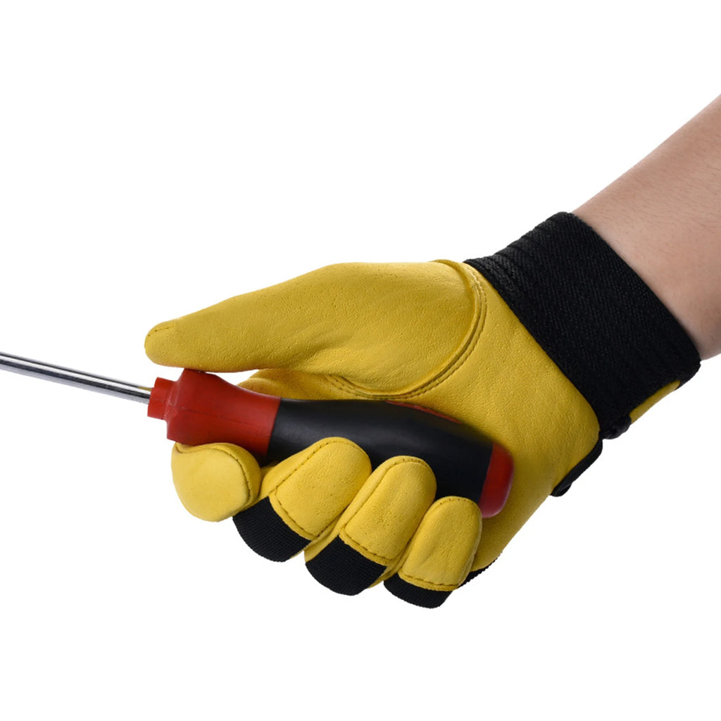 1 Pair Safety Work Gloves Builder Gloves Gardening Gloves Light-Duty Mechanic Gloves Imitation Sheepskin for M/L/XL/XXL