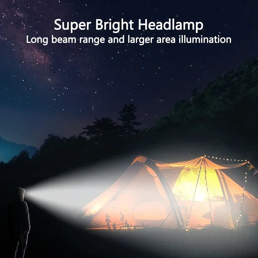 Powerful 5 LED Headlamp USB Rechargeable Headlamp Fishing Head Flashlight Waterproof Hunting Camping Outdoor Run Hiking Light