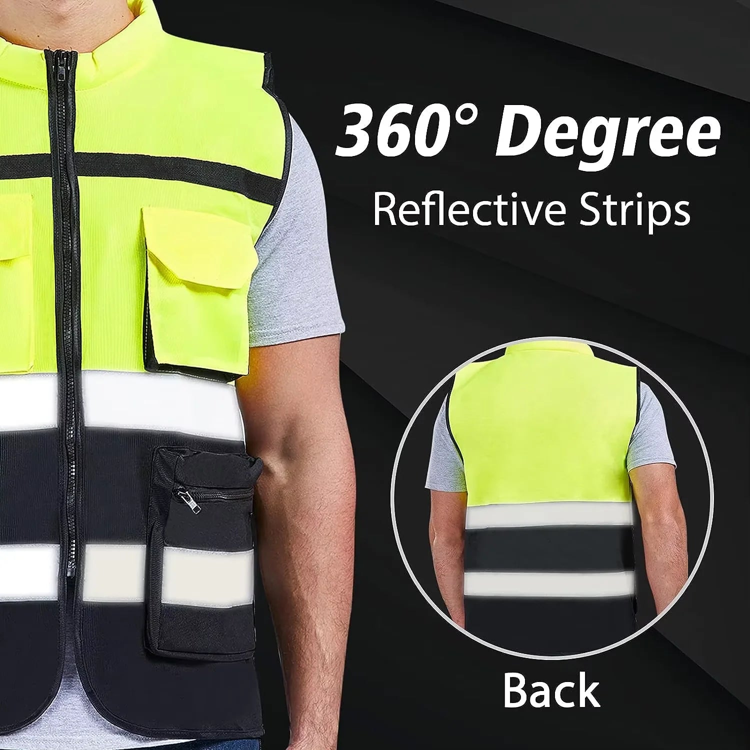 Custom Logo Safety Vest Hi Vis Vest Multi Pocket Construction Workwera ANSI Class 2 Standard Safety Volunteer Uniform