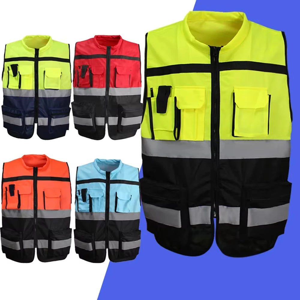 Safety Vest Custom LOGO TEXT High Visibility Working Clothes Construction Work Uniform Engineer Safety Vest