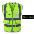 High Visibility Reflective Safety Vest Zipper Front Vest With Reflective Strips Construction Workwear Safety Reflective Vest