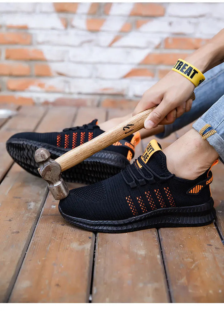 Safety Shoes New Steel-Toed Safety Shoes For Men And Women In Summer  Breathable Lightweight Smash-Proof And Puncture-Proof