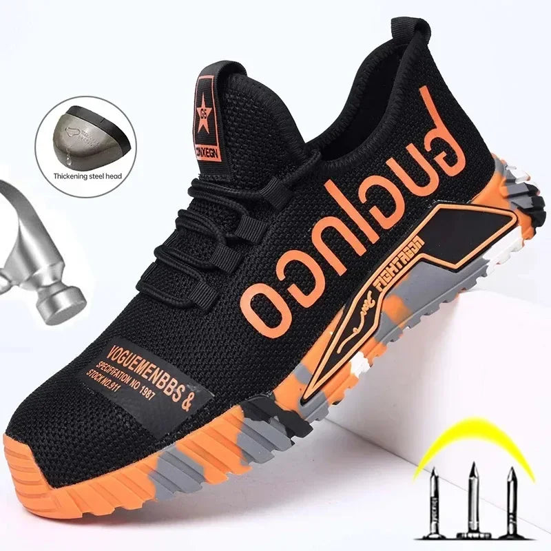 Ankle Boots Safety Shoes with Steel Toe Cap Work Sneakers Men Women Work Shoes Puncture-Proof Work Safety Boots Safety Footwear.