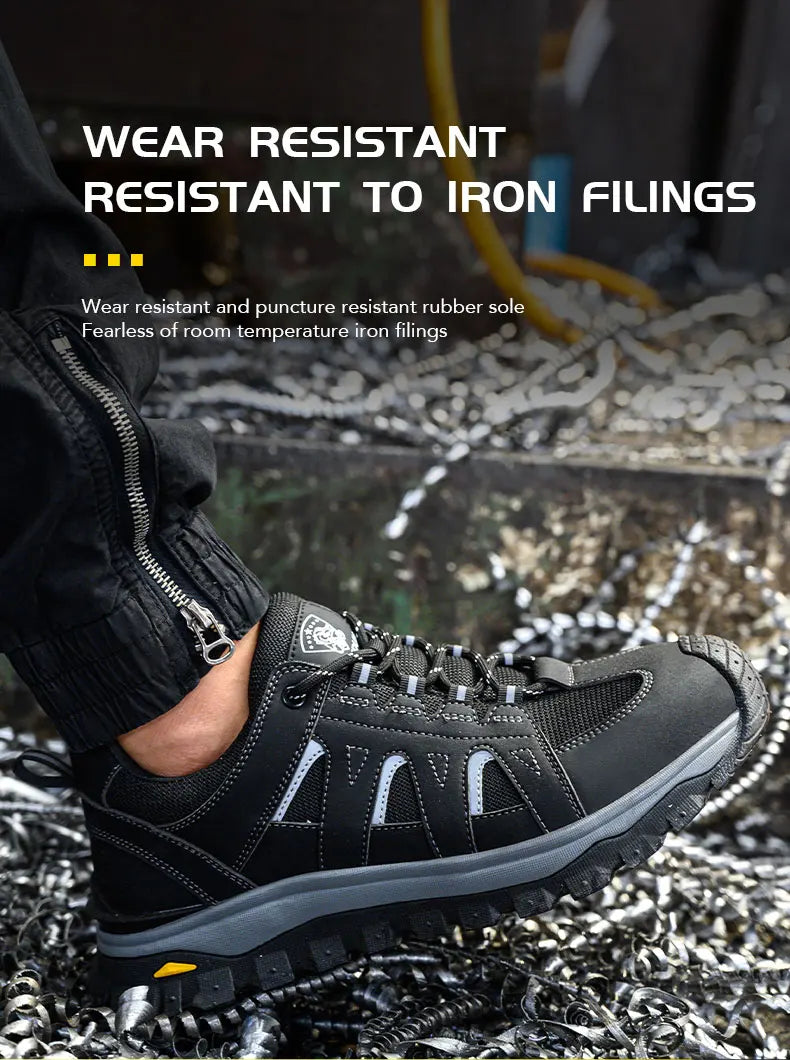 Steel Toe Safety Shoes Men Work Safety Boots Lightweight Breathable Comfortable Sneakers Men Boots Slip-resistant shoes