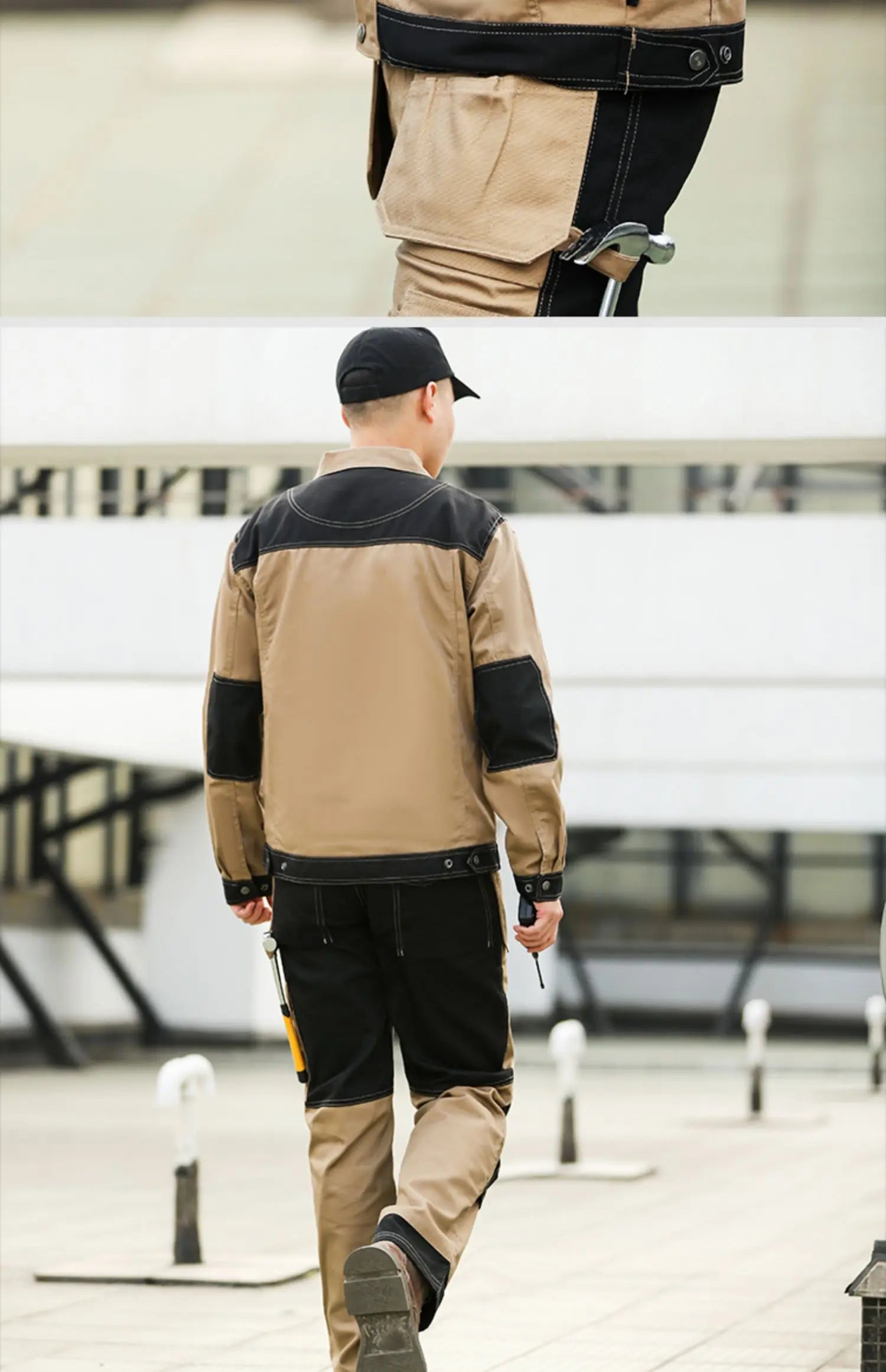 Cotton Working Pants Men Workwear Multi Pockets Cargo Pants Work Trousers Men with Knee Pads Workers Electrician Pants