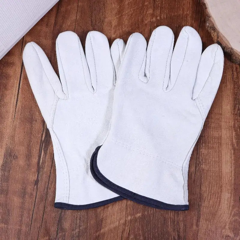 Work Gloves Sheepskin Leather Workers Work Welding Safety Protection Garden Sports Motorcycle Driver Wear-resistant Gloves