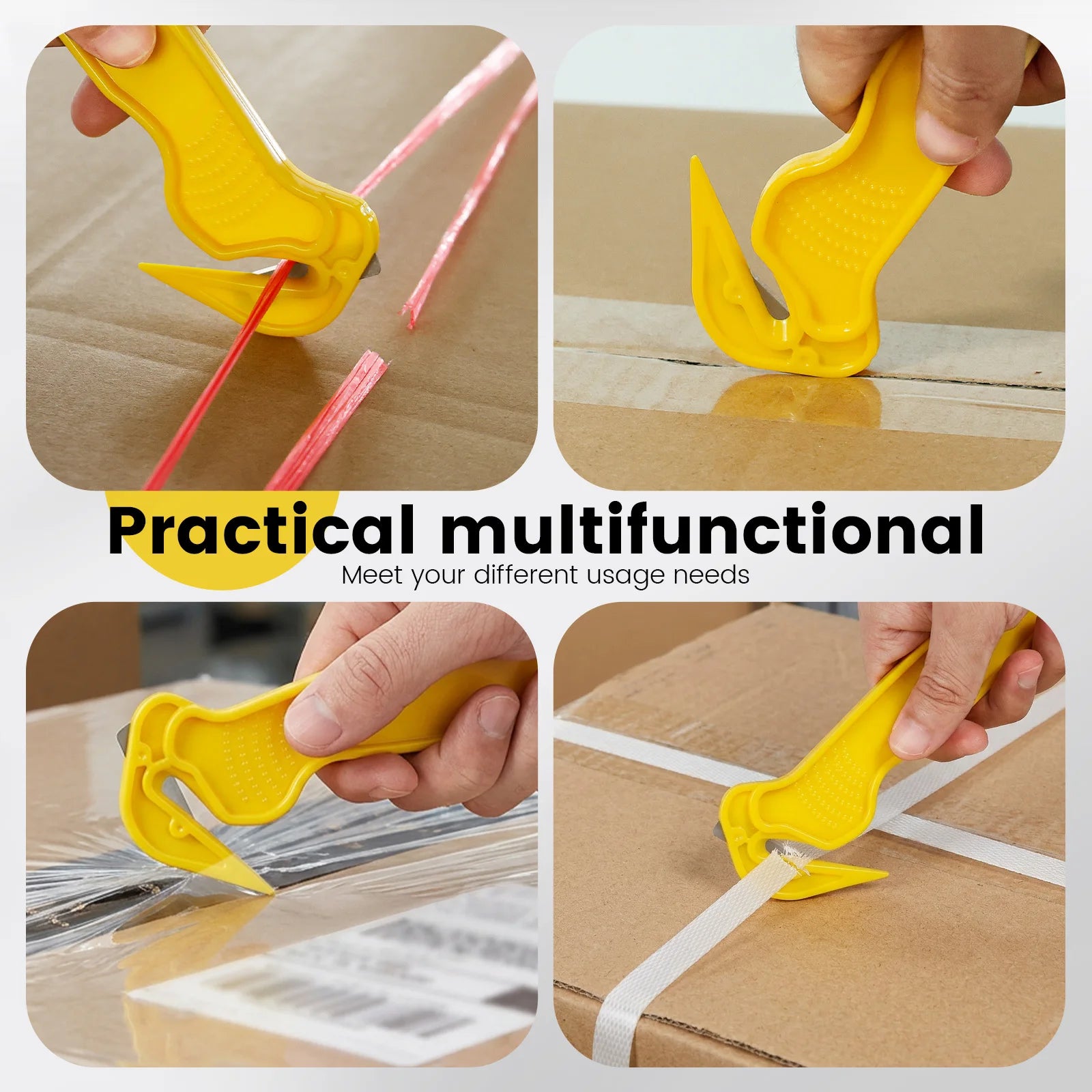 20/10 Pcs Film Safety Cutter Efficient Safety Box Cutters Multi-functional Package Opener Tools Tape Splitter for Shrink Wrap
