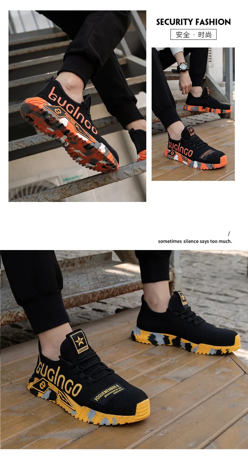 Ankle Boots Safety Shoes with Steel Toe Cap Work Sneakers Men Women Work Shoes Puncture-Proof Work Safety Boots Safety Footwear.