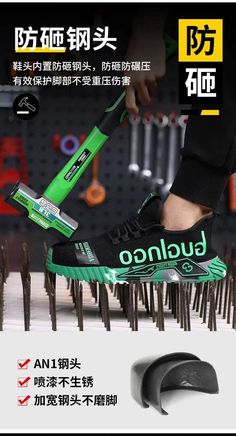 Ankle Boots Safety Shoes with Steel Toe Cap Work Sneakers Men Women Work Shoes Puncture-Proof Work Safety Boots Safety Footwear.