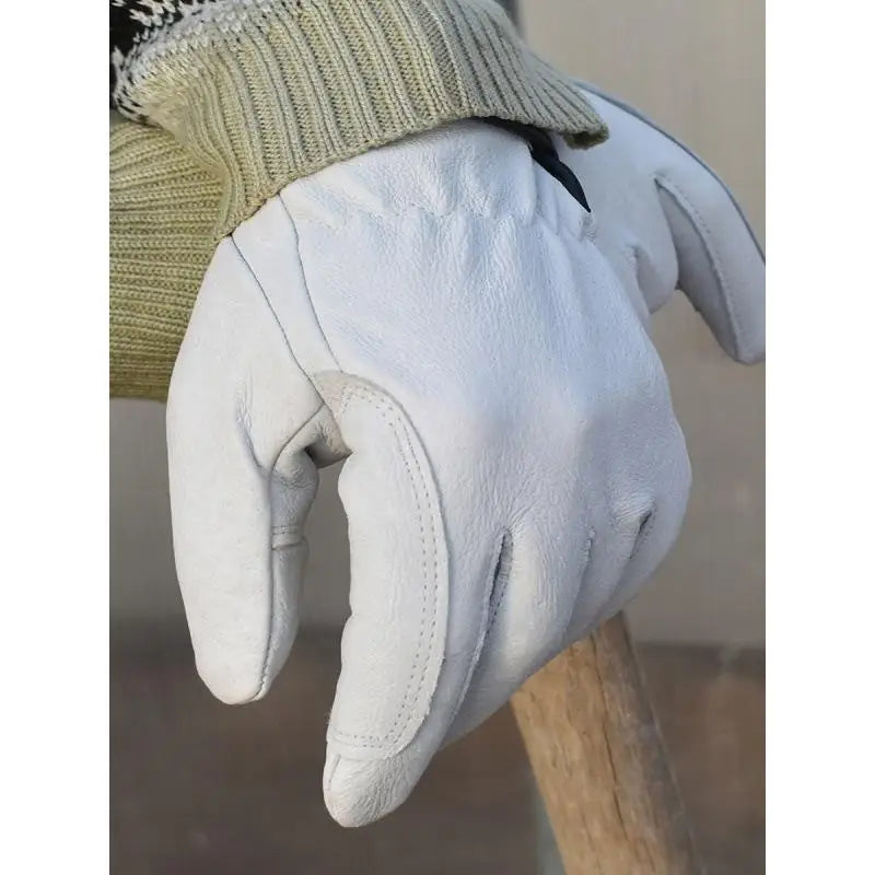 Work Gloves Sheepskin Leather Workers Work Welding Safety Protection Garden Sports Motorcycle Driver Wear-resistant Gloves