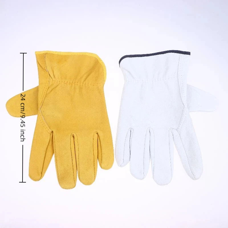 Work Gloves Sheepskin Leather Workers Work Welding Safety Protection Garden Sports Motorcycle Driver Wear-resistant Gloves