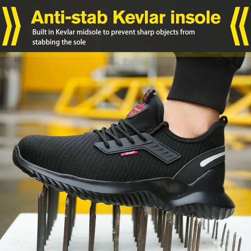 Men's Steel Toe Safety Boots Anti Smashing Work Shoes Safety Shoes Men's Work Anti Smashing Anti Slip Protection Safety Shoes