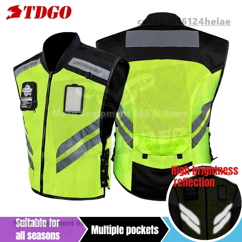 Motorcycle Safety Riding Suit Reflective Vest Motorcycle Cooling Vest Motorcycle Travel Night Fluorescent Breathable Biker Vest