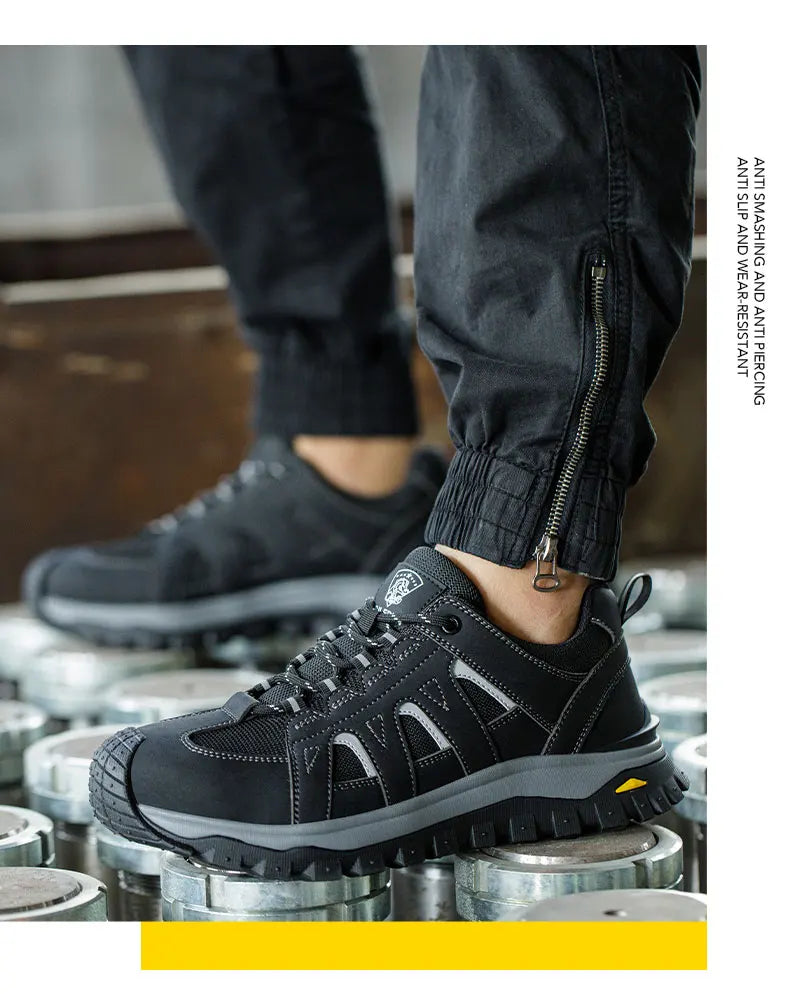 Steel Toe Safety Shoes Men Work Safety Boots Lightweight Breathable Comfortable Sneakers Men Boots Slip-resistant shoes