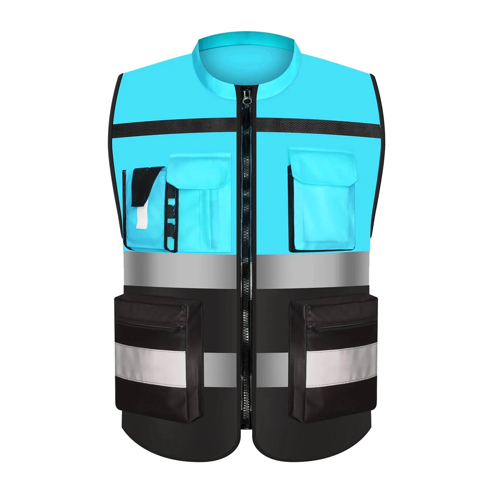 Custom Logo Safety Vest Hi Vis Vest Multi Pocket Construction Workwera ANSI Class 2 Standard Safety Volunteer Uniform