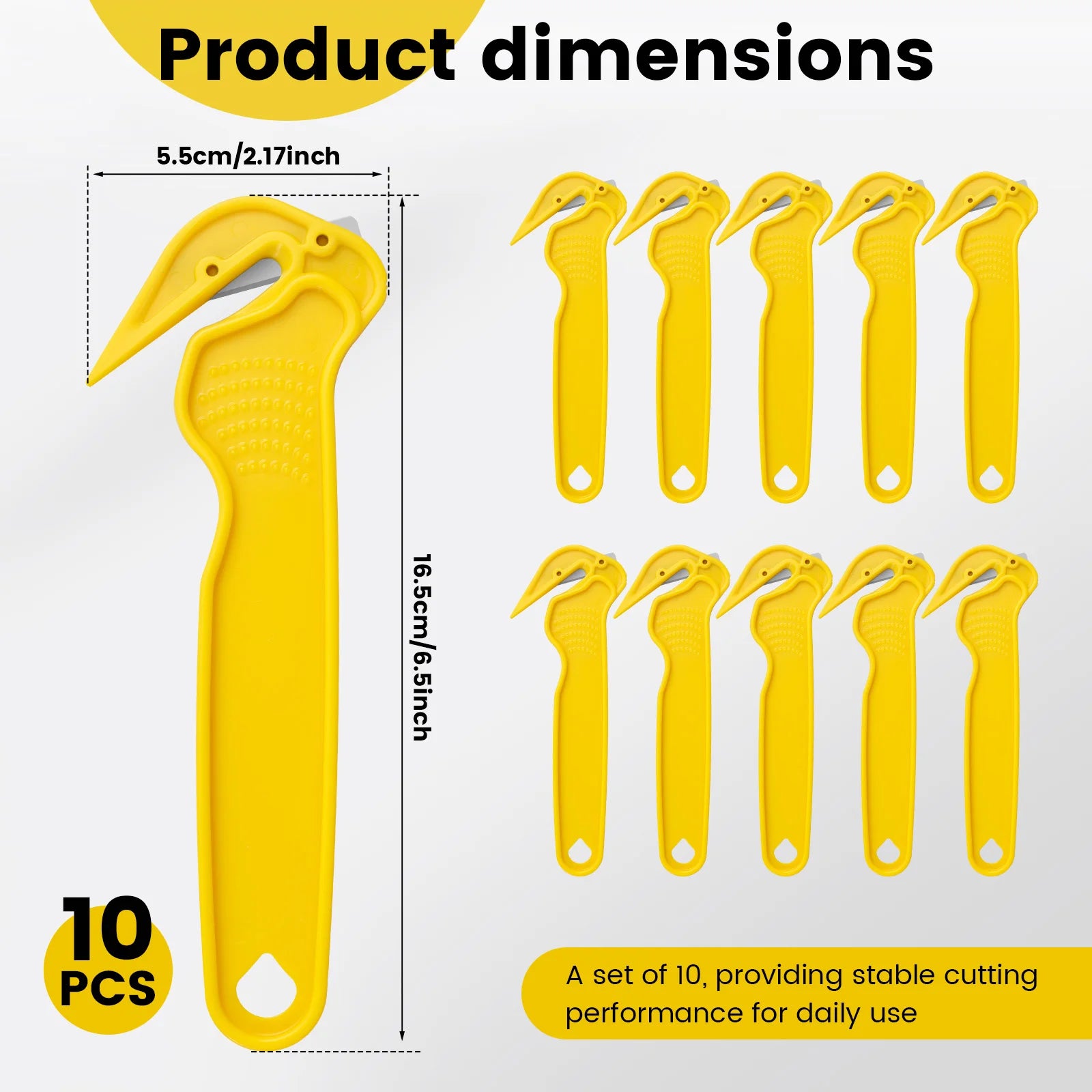 20/10 Pcs Film Safety Cutter Efficient Safety Box Cutters Multi-functional Package Opener Tools Tape Splitter for Shrink Wrap