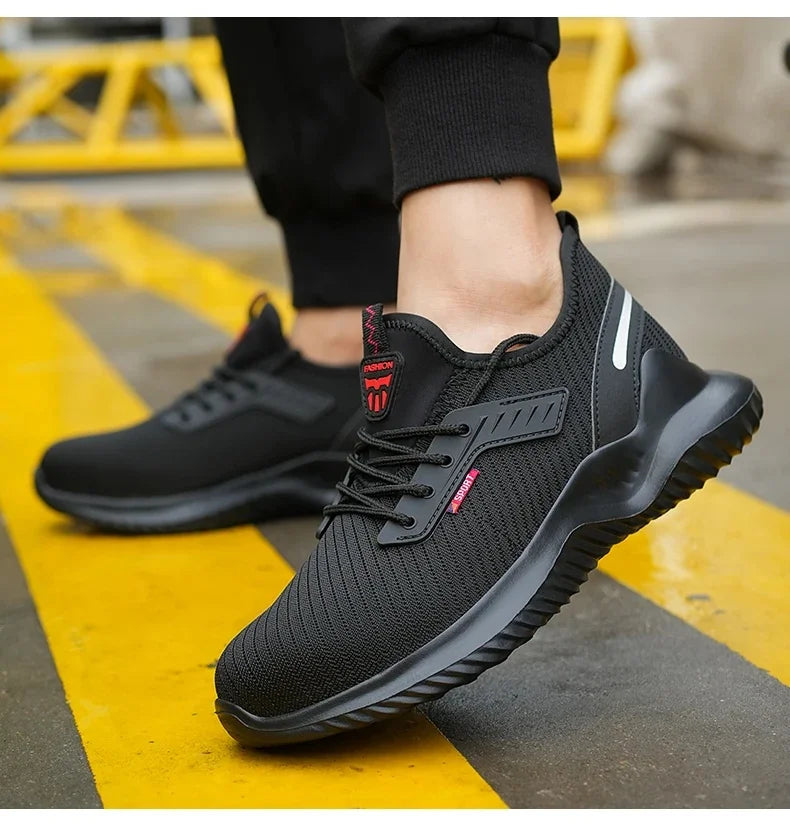 Men's Steel Toe Safety Boots Anti Smashing Work Shoes Safety Shoes Men's Work Anti Smashing Anti Slip Protection Safety Shoes