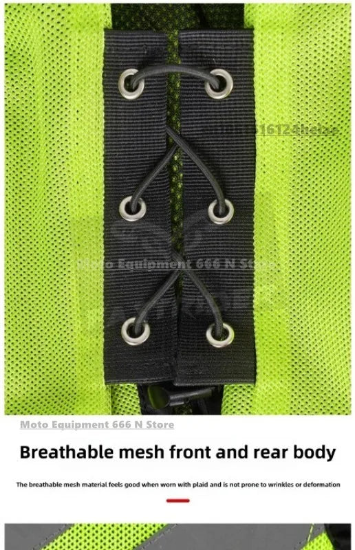 Motorcycle Safety Riding Suit Reflective Vest Motorcycle Cooling Vest Motorcycle Travel Night Fluorescent Breathable Biker Vest