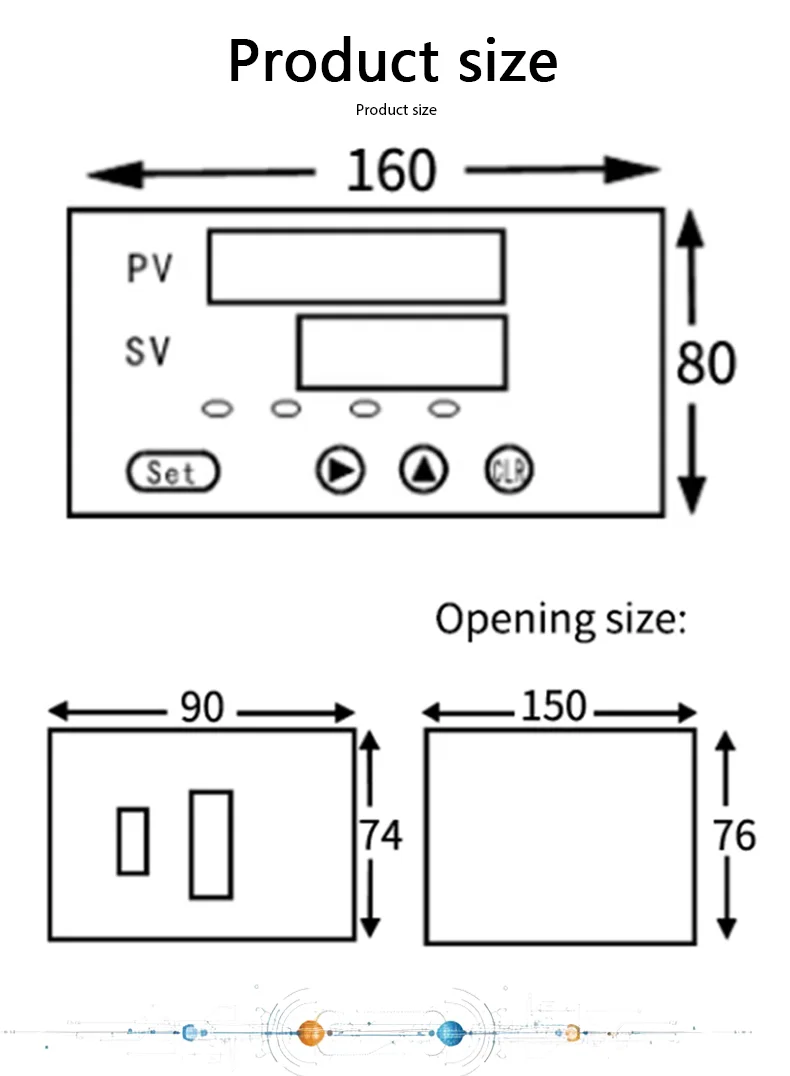 Industrial Force Measuring Indicator, 5V Sensor Supply + IN+/IN- Input, OUT1/OUT2 Relay Alarms, Dual Display 2 Relay Outputs,