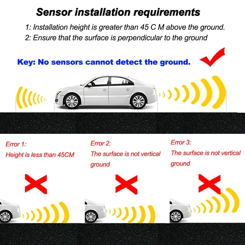 Vehicle Car 8 Parking Sensors System Reverse Backup Radar Front and Rear Assistant Kit Parktronic Auto Distance Detection Beep
