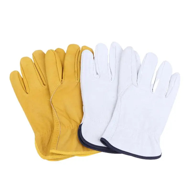 Work Gloves Sheepskin Leather Workers Work Welding Safety Protection Garden Sports Motorcycle Driver Wear-resistant Gloves